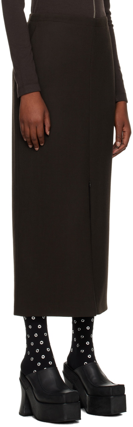 Maiden Name Brown Alice Midi Skirt