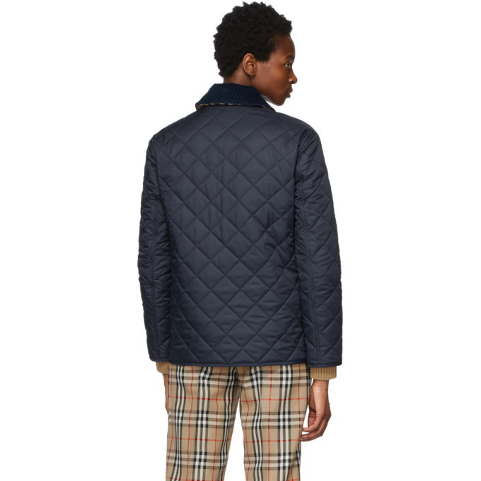 Burberry Navy Diamond Quilted Jacket