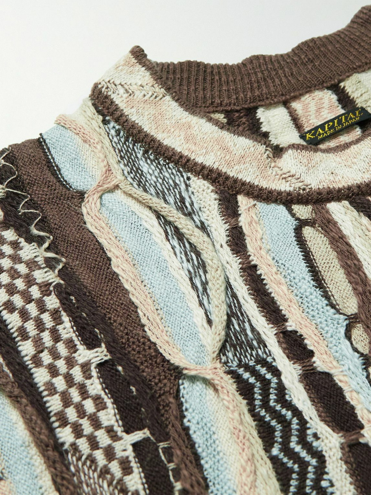 KAPITAL - Cotton-Jacquard Sweater - Brown KAPITAL