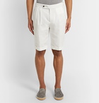 Loro Piana - Slim-Fit Pleated Linen Shorts - White