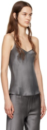 Silk Laundry Gray Bias-Cut Camisole