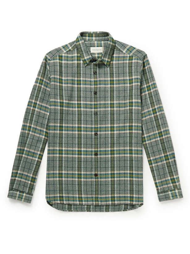 Photo: Oliver Spencer - New York Special Checked Cotton-Flannel Shirt - Green