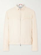 Brunello Cucinelli - Herringbone Wool, Silk and Linen-Blend Blouson Jacket - Neutrals