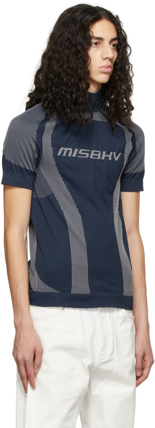 MISBHV Navy Grey Active Classic Short Sleeve Turtleneck MISBHV