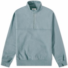 Colorful Standard Men's Organic Quarter Zip Popover Sweat in Steel Blue