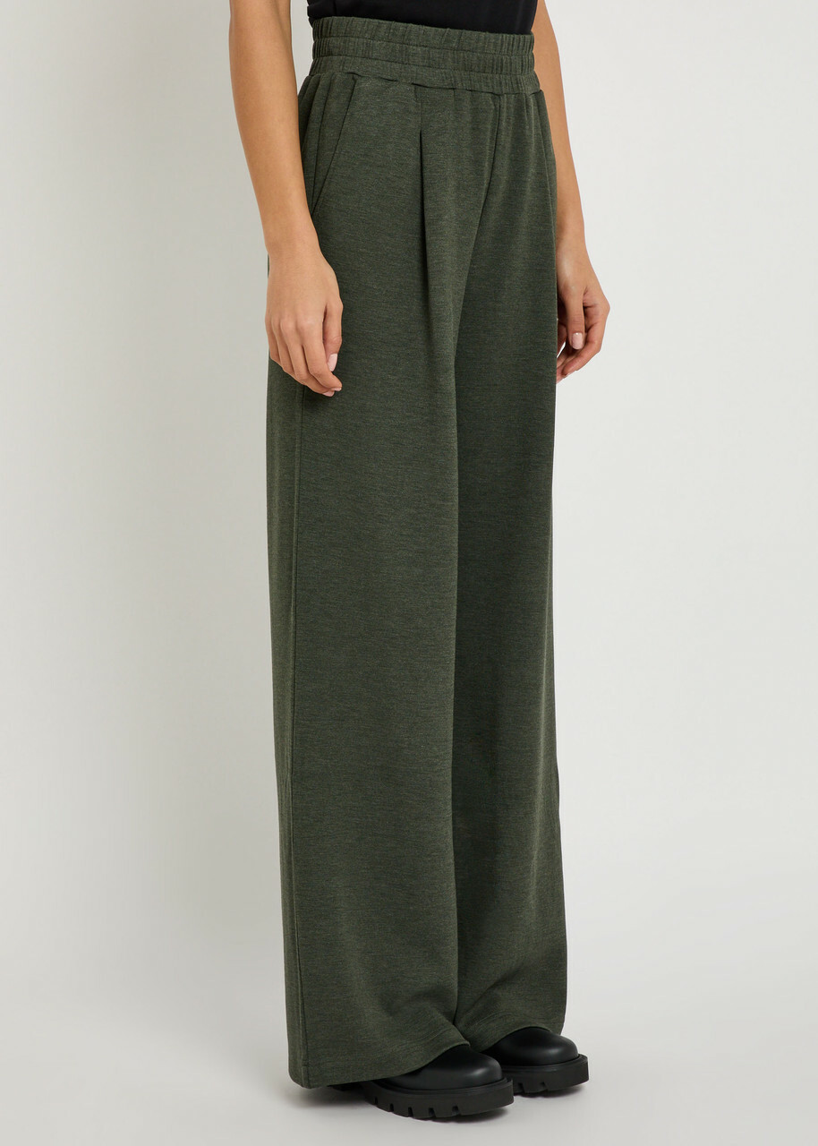 Varley The Extra Wide Leg 32 Stretch-jersey Sweatpants Olive