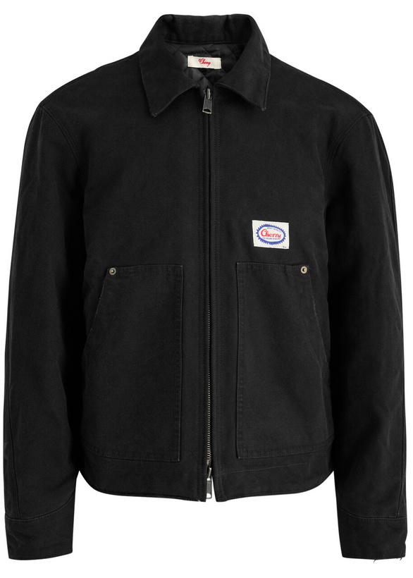 Photo: Cherry LA Mechanic Trucker Logo Canvas Jacket Black
