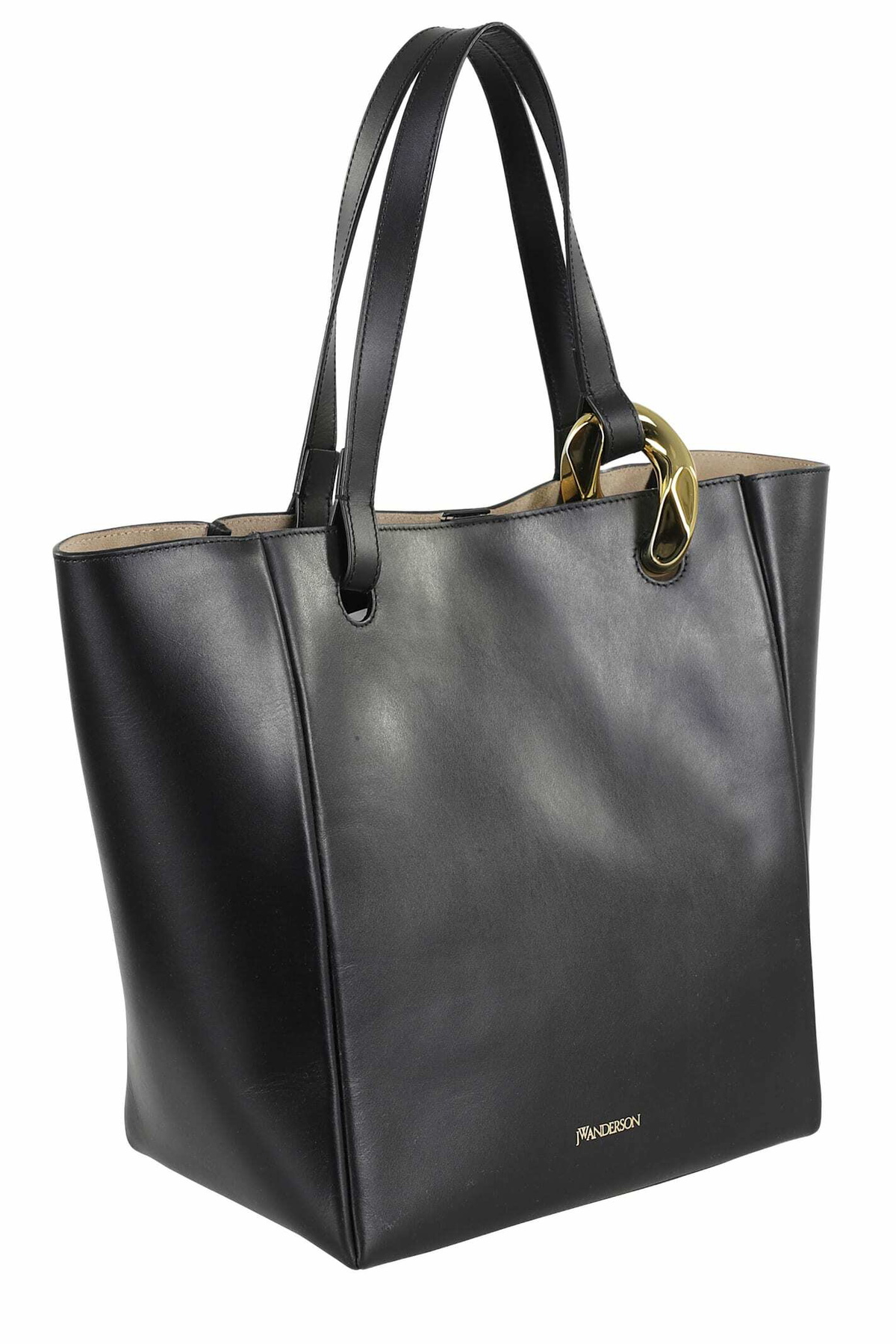 トートバッグ J W ANDERSON Black leather small Twister handbag JW Anderson Twister mini leather tote bag JW Anderson
