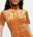 Alex Perry Benton devoré zebra-print catsuit