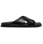 Dolce & Gabbana - Logo-Appliquéd Leather Sandals - Black