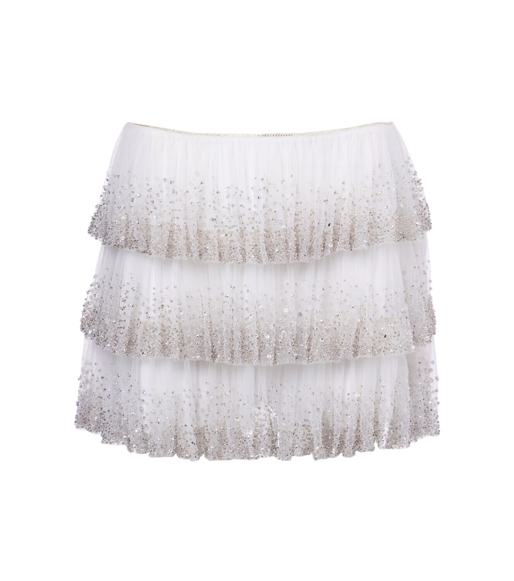 Photo: Clio Peppiatt Evie beaded tiered tulle miniskirt
