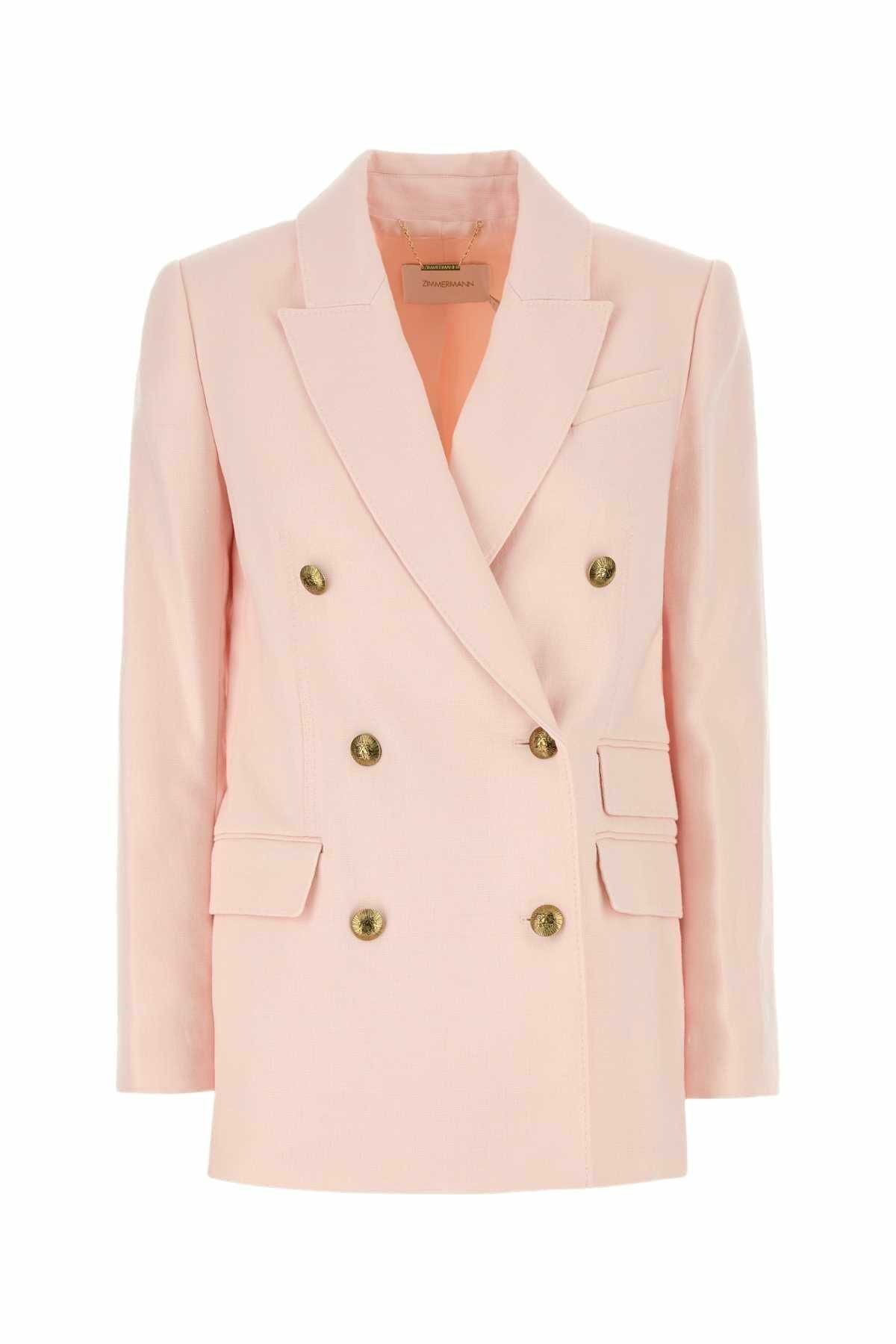 【Zimmermann】Tailored wool and silk jacket Zimmermann Tailored Wool And Silk Jacket In Pink | ModeSens