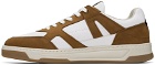 BOSS Brown & White Mixed Material Sneakers