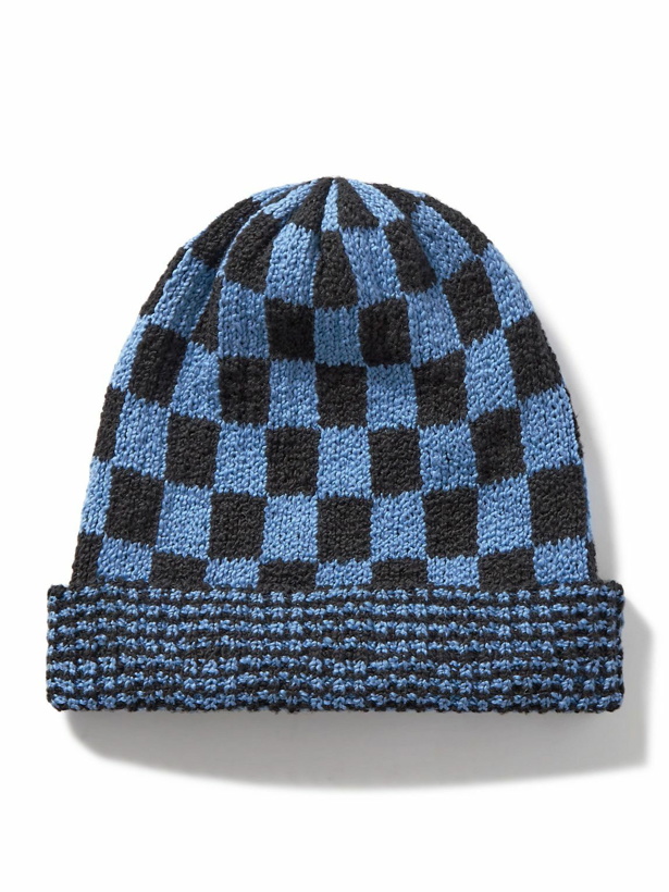 Photo: The Elder Statesman - Bolt Checked Cotton Beanie