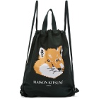 Maison Kitsune Green Fox Head Backpack