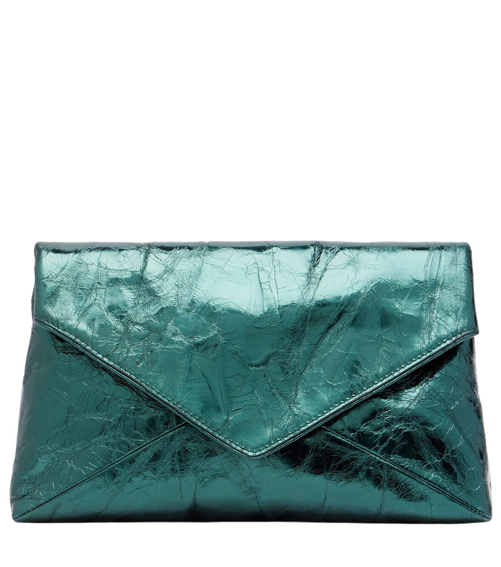 Photo: Dries Van Noten Medium metallic leather clutch