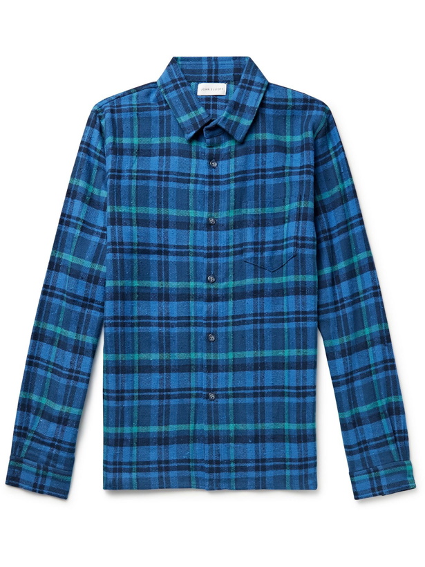 Photo: John Elliott - Checked Cotton-Flannel Shirt - Blue