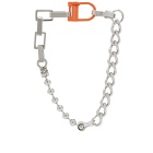 Heron Preston Men's Multichain Square Necklace in Silver/Orange