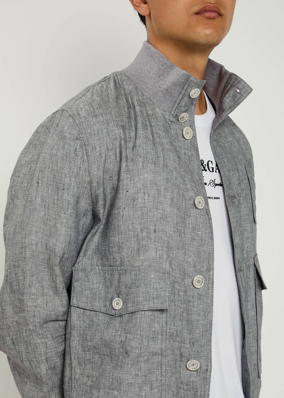 Dolce & Gabbana Linen Blazer Grey