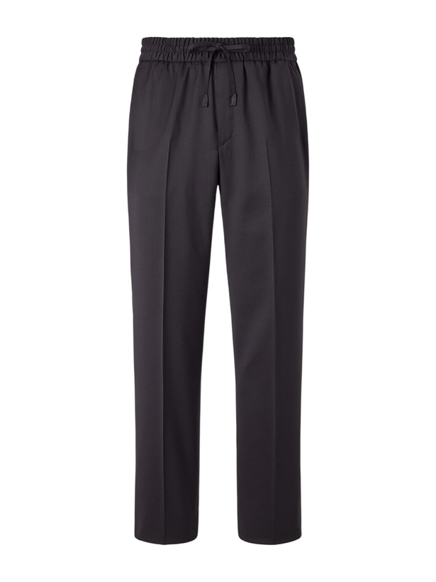 Photo: Brioni - Asolo Straight-Leg Wool Drawstring Trousers - Gray