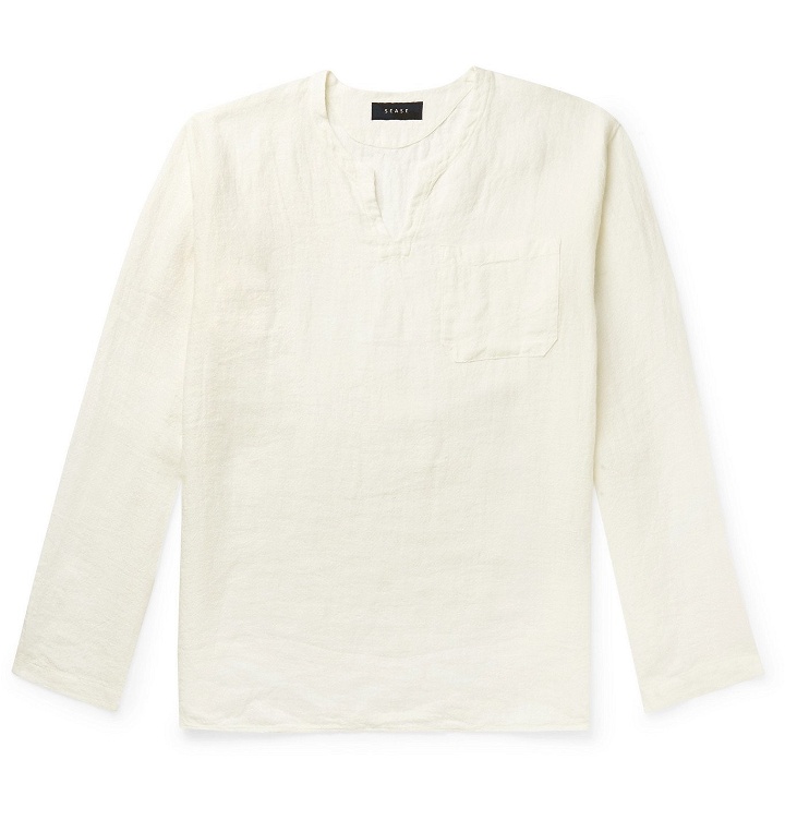 Photo: Sease - Crinkled Linen-Jacquard Shirt - White