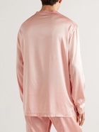 TOM FORD - Stretch-Silk Satin Henley Pyjama Top - Pink