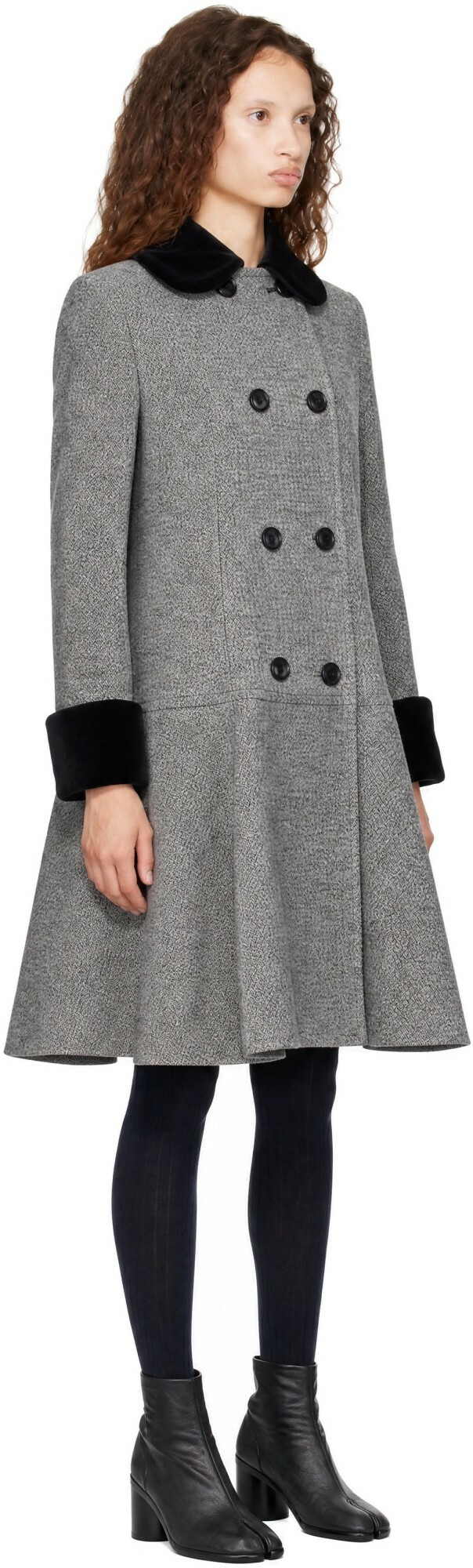 Comme des Garçons Comme des Garçons Gray Wool Nylon Tweed Fine Pattern Coat