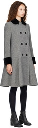 Comme des Garçons Comme des Garçons Gray Wool Nylon Tweed Fine Pattern Coat