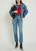 Anine Bing Quincy Panelled Denim Jacket Blue