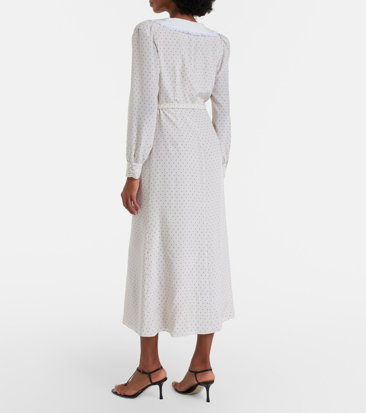 Alessandra Rich Polka-dot silk midi dress