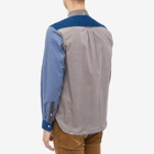 Beams Plus Men's Button Down Corduroy Panel Shirt in Grey