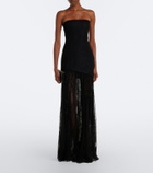 Retrofête Jeanette lace strapless gown