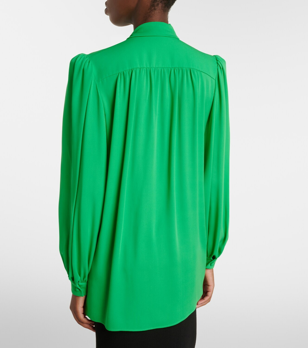 Valentino Tie-neck silk georgette blouse