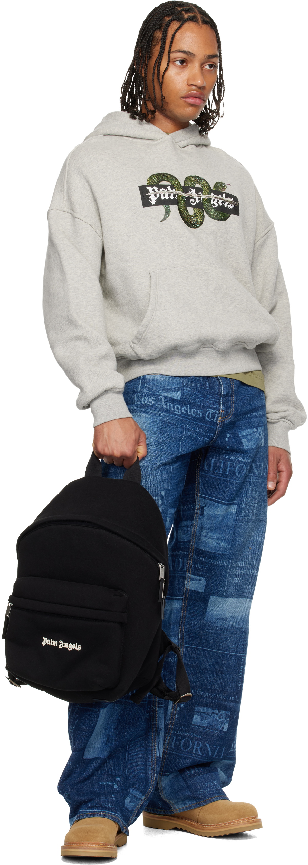 Palm Angels Black Classic Logo Backpack