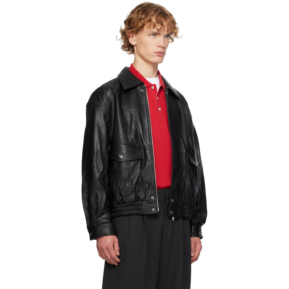 Dunst Black Oversized Vintage Leather Jacket