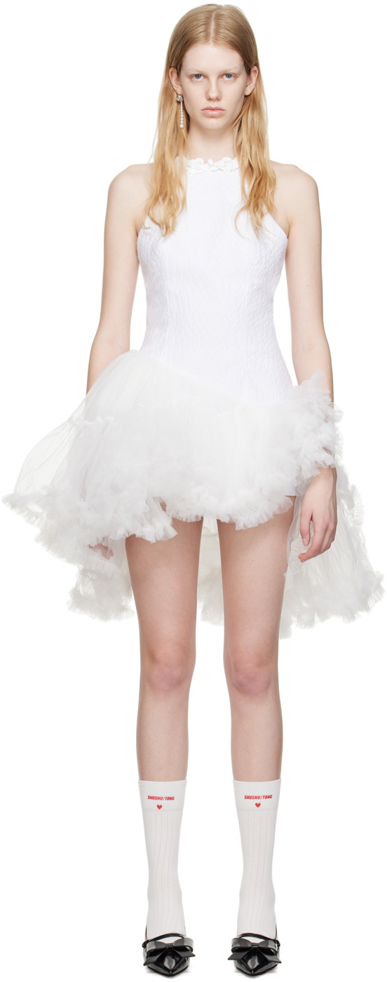 SHUSHU/TONG White Asymmetric Minidress