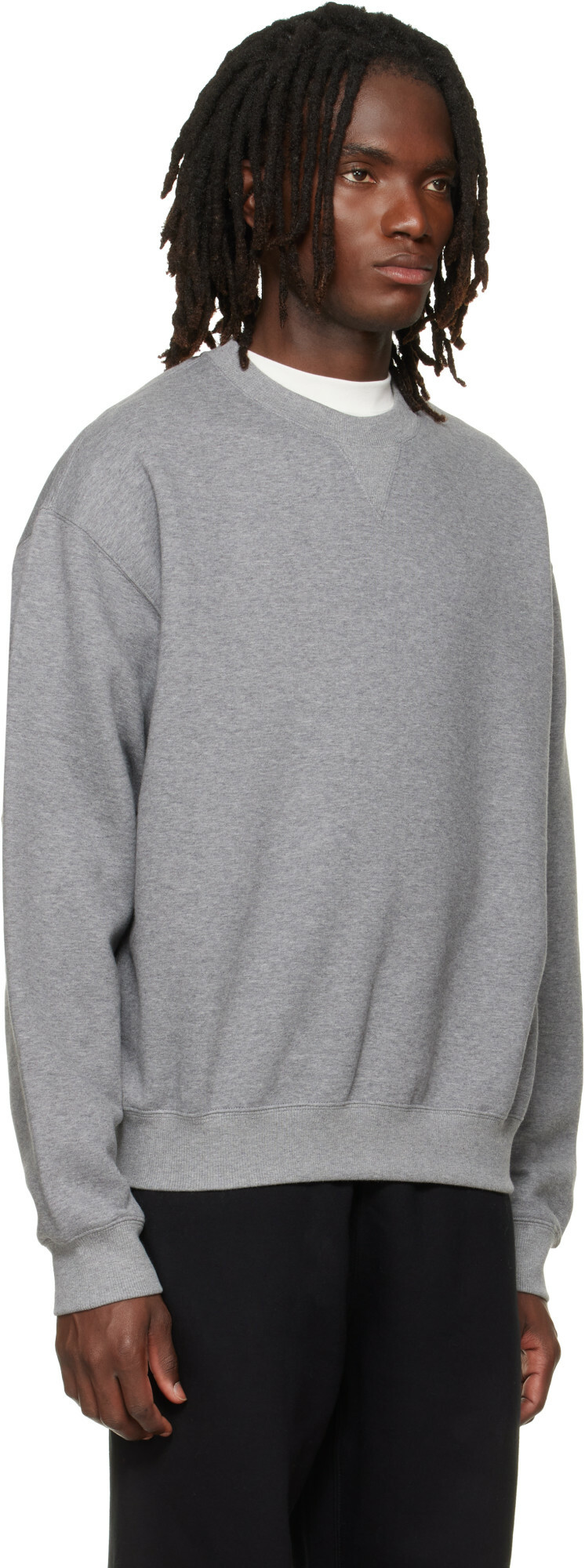 Jil Sander Gray Cotton Crew-Neck Sweatshirt