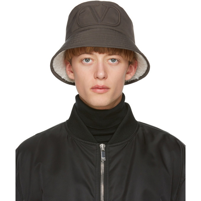 Photo: Valentino Khaki Valentino Garavani VLogo Bucket Hat