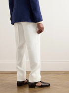 Ralph Lauren Purple label - Byron Straight-Leg Pleated Linen Trousers - White