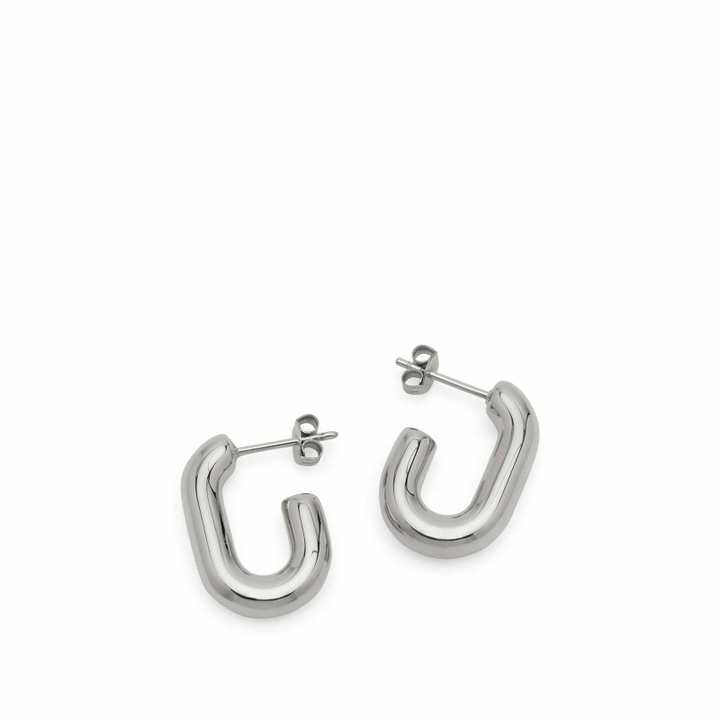 Photo: Missoma Women's Chubby Oval Small Hoop Earrings in Silver 