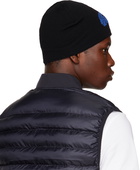 Lacoste Black & Blue Contrast Crocodile Reversible Beanie