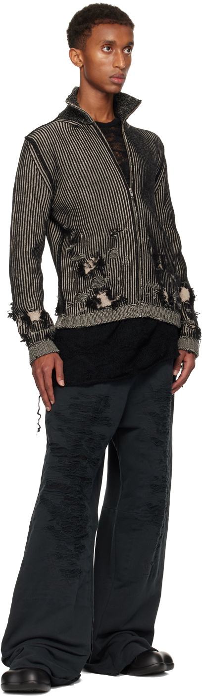 MM6 Maison Margiela Black Distressed Sweatpants