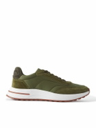 Loro Piana - Weekend Walk Suede-Trimmed Shell Sneakers - Green