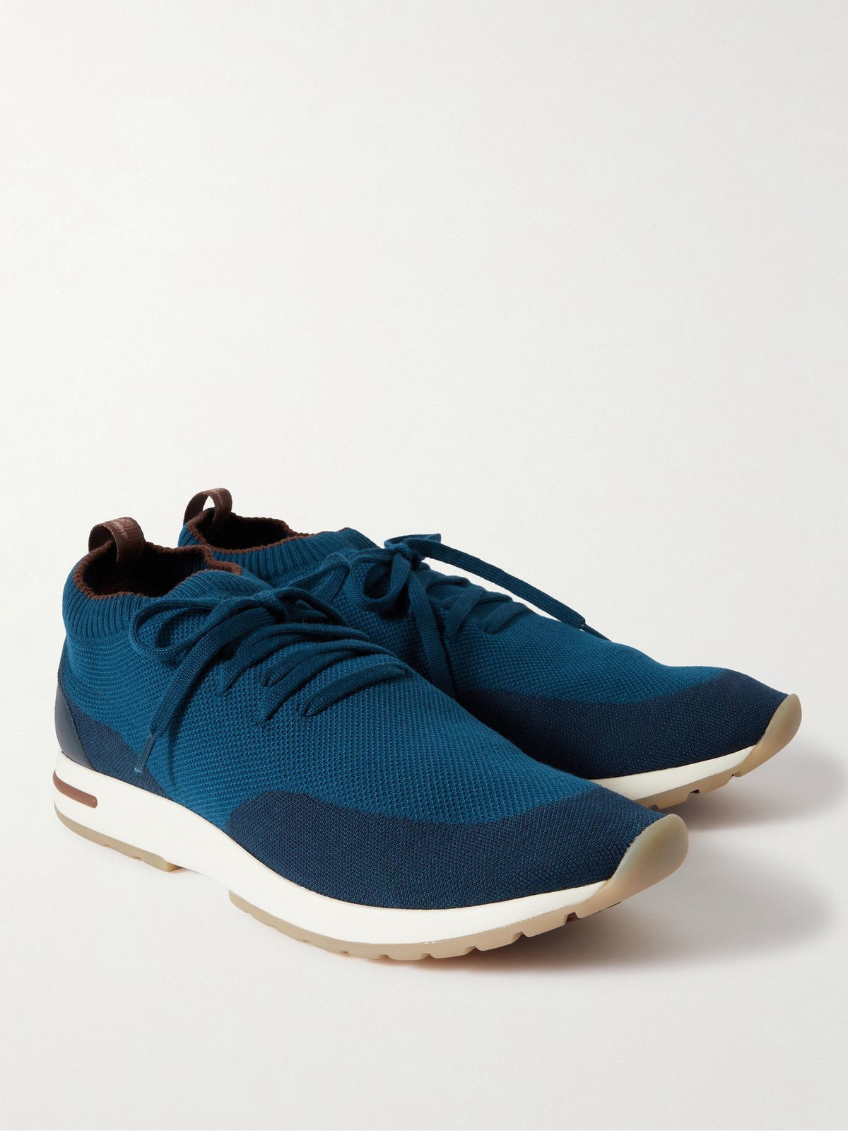 Loro Piana - 360 Flexy Walk Leather-Trimmed Knitted Wool Sneakers