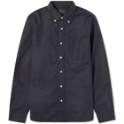 Beams Plus Men's Button Down Solid Oxford Shirt in Navy
