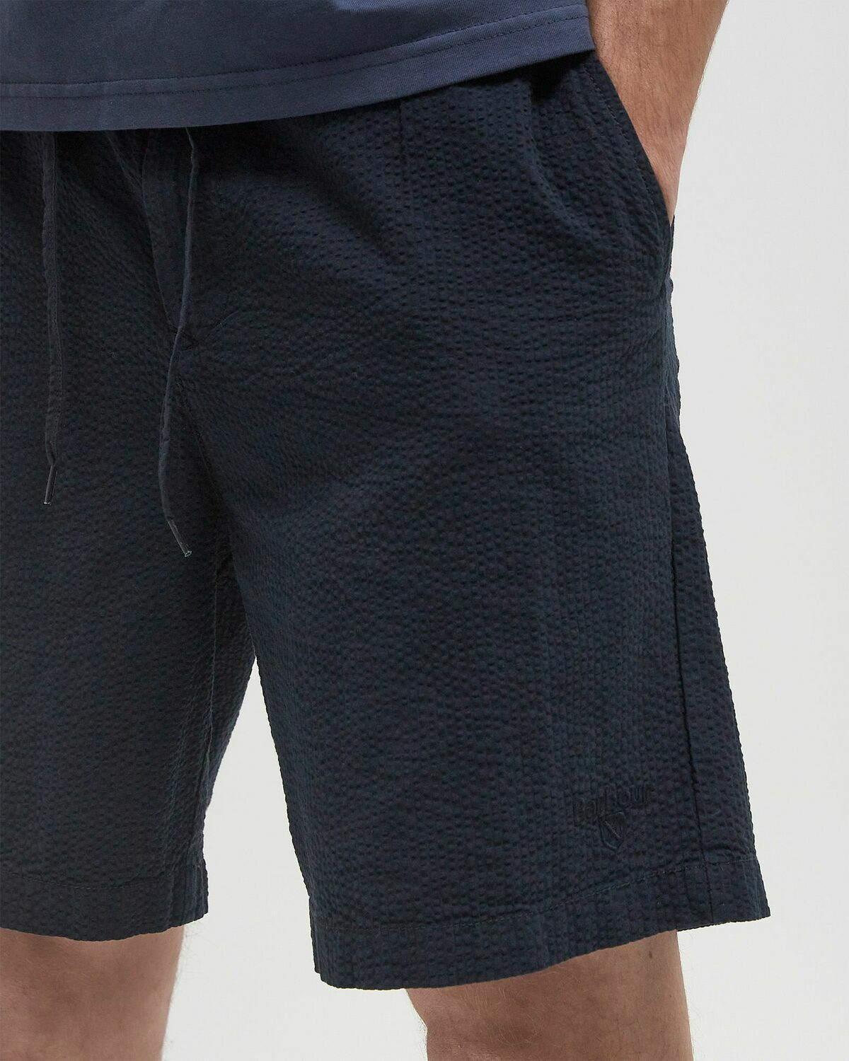 Barbour Seersucker Short Blue Mens Casual Short