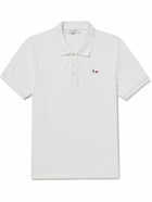 Maison Kitsuné - Logo-Appliquéd Cotton-Piqué Polo Shirt - White