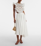 Self-Portrait Crochet ruffled crop top