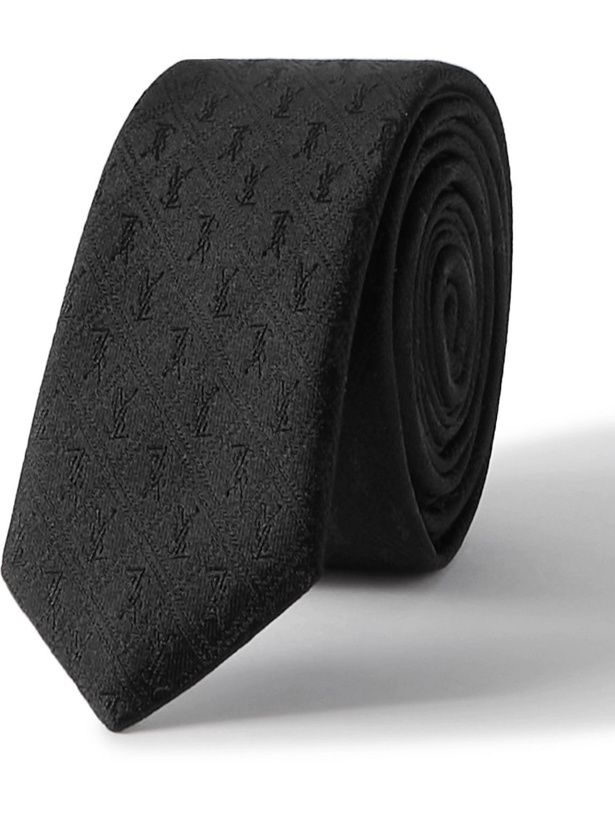 Photo: SAINT LAURENT - 4cm Logo-Jacquard Silk Tie