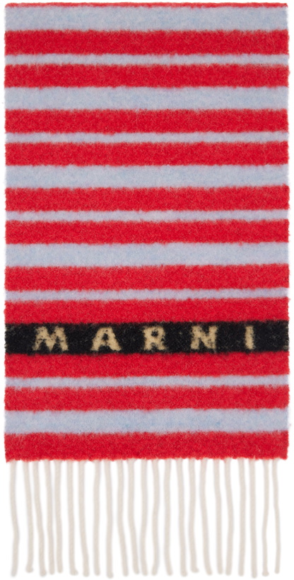 Photo: Marni Red & Blue Striped Alpaca Scarf